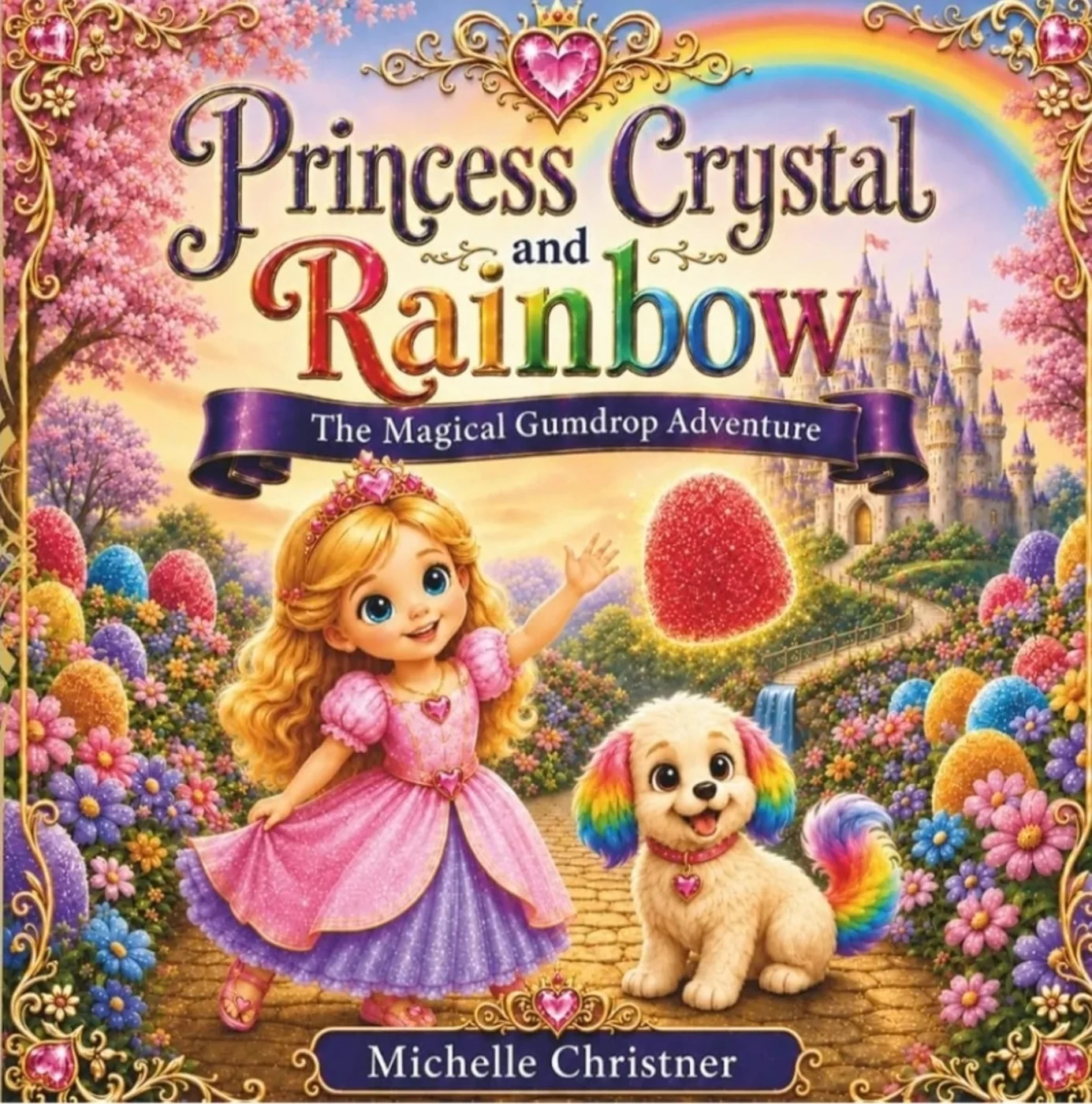 Cover of Princess Crystal and Rainbow: The Magical Gumdrop Adventure by Michelle Christner